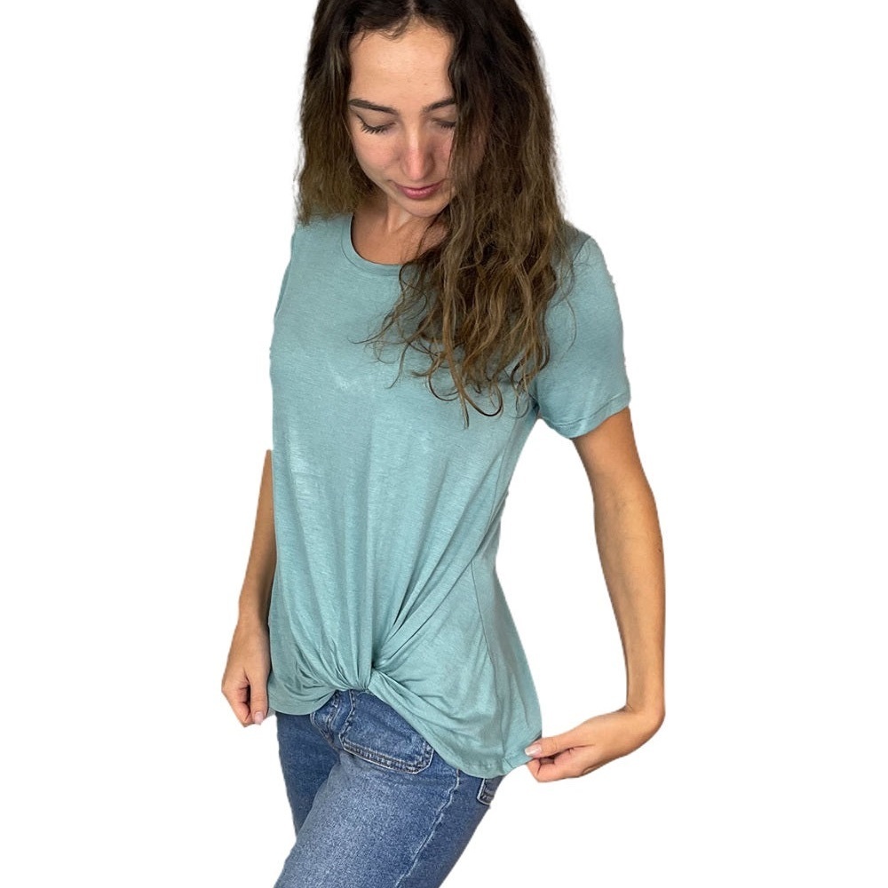 NWOT Iris Short Sleeve Knit Dusty Sage Shirt